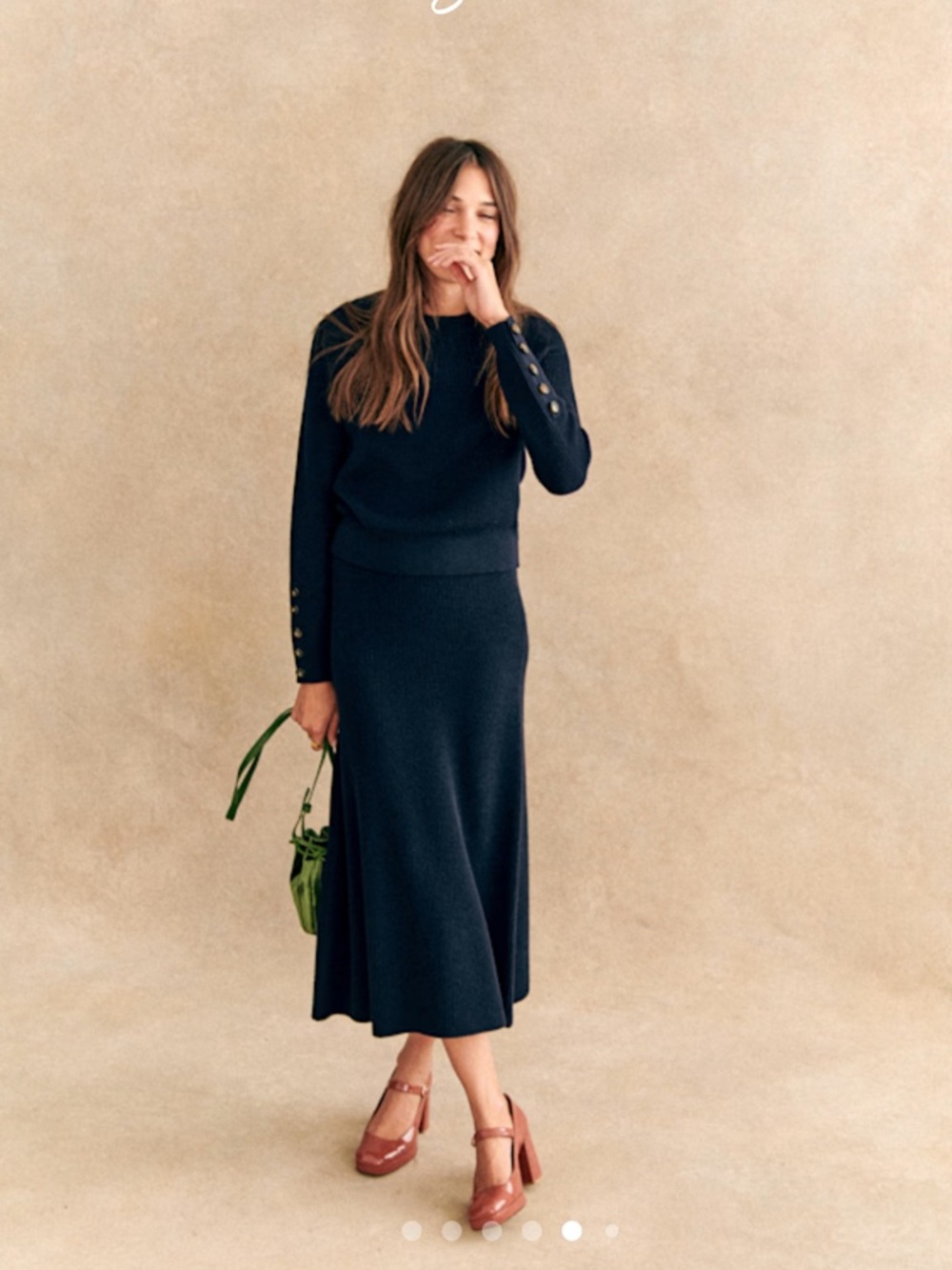Sezane Naelle Skirt in Navy